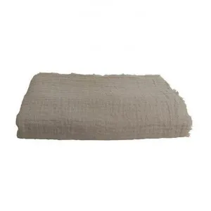 Ellenton Textured Cotton Blanket, 255x250cm, Taupe by French Country Collection, a Throws for sale on Style Sourcebook