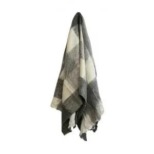Boyette Wool Blend Throw, 125x150cm, Grey Check by French Country Collection, a Throws for sale on Style Sourcebook