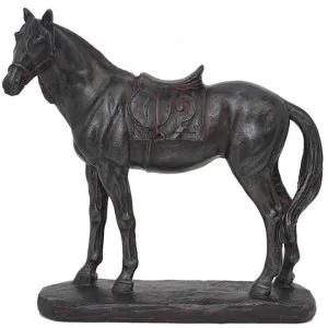 Equestrianism Horse with Saddle Polyresin Figurine by Diaz Design, a Statues & Ornaments for sale on Style Sourcebook