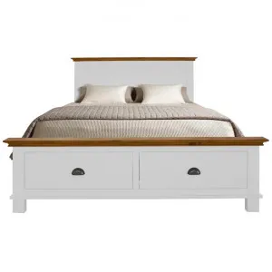 Berryhill Pine Timber Bed with End Drawers, King by Dodicci, a Beds & Bed Frames for sale on Style Sourcebook