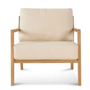 Kyogoku Linen & Oak Timber Armchair, Natural by Conception Living, a Chairs for sale on Style Sourcebook