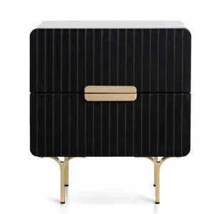 Doyles Bedside Table, Black / Brass by Conception Living, a Bedside Tables for sale on Style Sourcebook