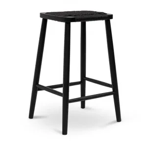 Moniac Oak Timber Counter Stool, Black by Conception Living, a Bar Stools for sale on Style Sourcebook
