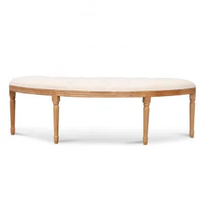 Avene Linen & Oak Timber Semi Circle Bench, 148cm by Conception Living, a Benches for sale on Style Sourcebook