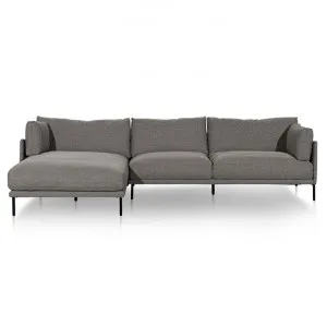 Nueva Fabric Corner Sofa, 3 Seater with LHF Chaise, Graphite Grey by Conception Living, a Sofas for sale on Style Sourcebook