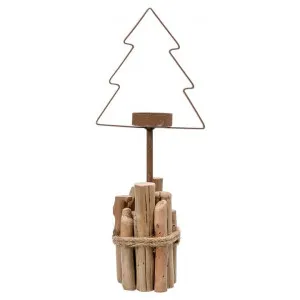 Paschal Paulownia Wood & Iron Christmas Tree Tealigh Holder, Large by Casa Uno, a Home Fragrances for sale on Style Sourcebook