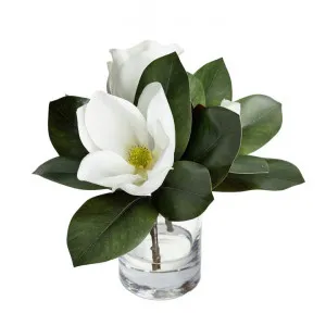 Luxa Artificial Magnolia Arrangement in Vase, 32cm by Glamorous Fusion, a Plants for sale on Style Sourcebook