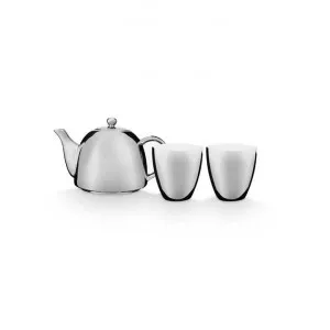 VTWonen Michallon Porcelain 3 Piece Teapot & Cuddle Mug Set, Silver by vtwonen, a Cups & Mugs for sale on Style Sourcebook