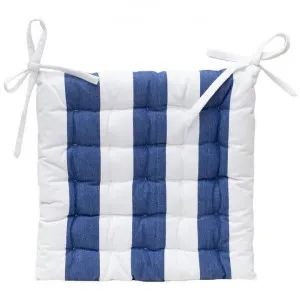 Afton Cotton Indoor / Outdoor Chair Pad, Blue Stripe by A.Ross Living, a Cushions, Decorative Pillows for sale on Style Sourcebook