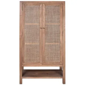 Essington Rattan & Reclaimed Elm Timber 2 Door Cabinet, Natural by Affinity Furniture, a Cabinets, Chests for sale on Style Sourcebook