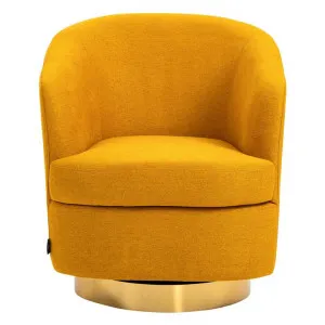 Sound Fabric Swivel Accent Tub Chair, Mustard / Gold by Charming Living, a Chairs for sale on Style Sourcebook
