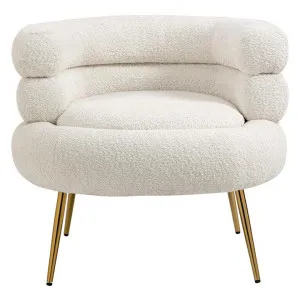 Michelle Boucle Fabric Accent Tub Chair, White by Charming Living, a Chairs for sale on Style Sourcebook