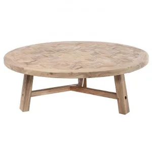Braxton Handmade Elm Timber Round Coffee Table, 100cm by Grand Designs Home Collection, a Coffee Table for sale on Style Sourcebook