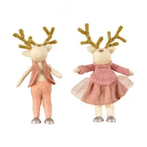 Mayger 2 Piece Assorted Wool Ballet Reindeer Standing Decor Set by Casa Bella, a Statues & Ornaments for sale on Style Sourcebook