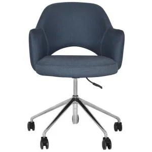 Albury Commercial Grade Gravity Fabric Gas Lift Office Armchair, V2, Denim / Silver by Eagle Furn, a Chairs for sale on Style Sourcebook