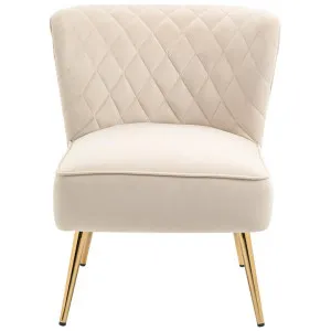 Adele Velvet Fabric Accent Lounge Chair, Beige by HOMESTAR, a Chairs for sale on Style Sourcebook
