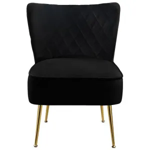 Adele Velvet Fabric Accent Lounge Chair, Black by HOMESTAR, a Chairs for sale on Style Sourcebook