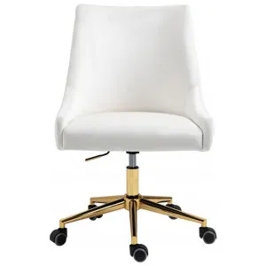 Hamilton Velvet Fabric Office Chair, White by HOMESTAR, a Chairs for sale on Style Sourcebook