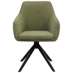Arnett Corduroy Fabric Swivel Dining Armchair, Olive by Viterbo Modern Furniture, a Dining Chairs for sale on Style Sourcebook