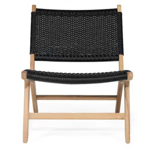 Zac Teak Timber & Close Woven Cord Indoor / Outdoor Lounge Chair, Black / Natural by Ambience Interiors, a Chairs for sale on Style Sourcebook