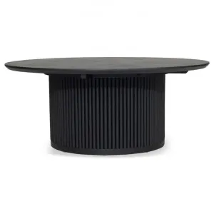 Leste Teak Timber Round Coffee Table, 105cm, Black by Ambience Interiors, a Coffee Table for sale on Style Sourcebook