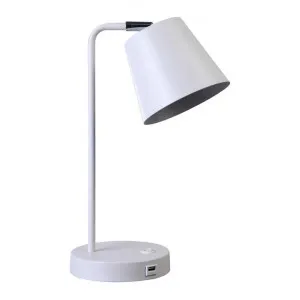 Mak Metal Desk Lamp with USB Port, White by Lexi Lighting, a Desk Lamps for sale on Style Sourcebook