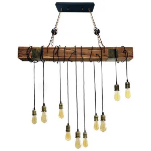 Tarleton Industrial Wooden Beam Cluster Pendant Light by Laputa Lighting, a Pendant Lighting for sale on Style Sourcebook