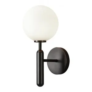 Omo Glass Ball Wall Sconce, Black / Opal by Laputa Lighting, a Wall Lighting for sale on Style Sourcebook