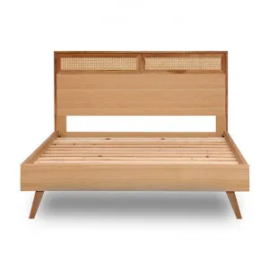 Jennel European Oak & Rattan Platform Bed, Queen by Everblooming, a Beds & Bed Frames for sale on Style Sourcebook