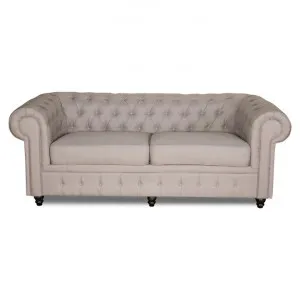 Cleo Fabric Chesterfield Sofa, 2 Seater, Beige by Everblooming, a Sofas for sale on Style Sourcebook