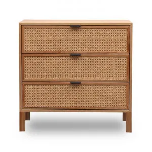 Junta Messmate Timber & Rattan 3 Drawer Tallboy, Natural by Everblooming, a Dressers & Chests of Drawers for sale on Style Sourcebook