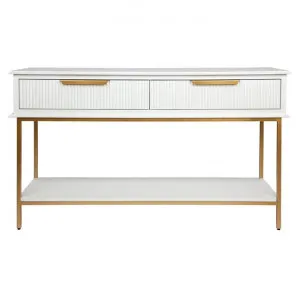 Aimee Console Table, 140cm, White / Gold by Cozy Lighting & Living, a Console Table for sale on Style Sourcebook