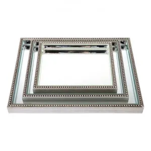 Zeta 3 Piece Mirrored Tray Set by Cozy Lighting & Living, a Trays for sale on Style Sourcebook