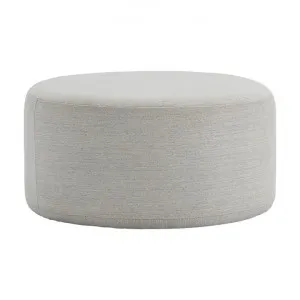 Halle Fabric Round Ottoman, Medium, Dove White by FLH, a Ottomans for sale on Style Sourcebook