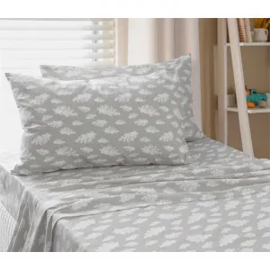 Jelly Bean Kids Clouds Sheet Set, Single, Grey by Jelly Bean Kids, a Bedding for sale on Style Sourcebook