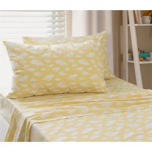 Jelly Bean Kids Clouds Sheet Set, Single, Yellow by Jelly Bean Kids, a Bedding for sale on Style Sourcebook