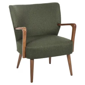 Academy Darcy Mid Century Fabric Armchair, Dark Green by Academy Home Goods, a Chairs for sale on Style Sourcebook