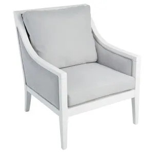 Society Home Altair Fabric & Timber Hamptons Armchair, White / Grey by Society Home, a Chairs for sale on Style Sourcebook