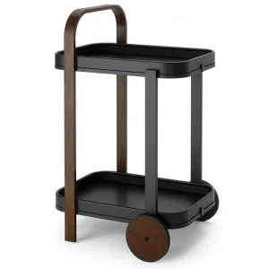 Umbra Bellwood Wood & Steel Bar Serving Cart, Black / Walnut by Umbra, a Sideboards, Buffets & Trolleys for sale on Style Sourcebook