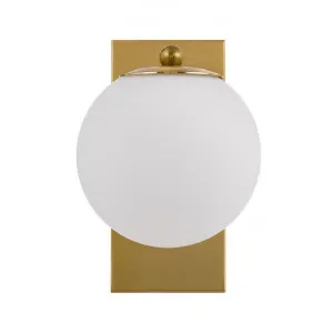 Marsten Iron & Glass Wall Light, Antique Gold / Opal by Telbix, a Wall Lighting for sale on Style Sourcebook