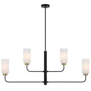Sebring Metal & Glass Long Chandelier, Black by Telbix, a Chandeliers for sale on Style Sourcebook