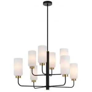 Sebring Metal & Glass Chandelier, Large, Black by Telbix, a Chandeliers for sale on Style Sourcebook