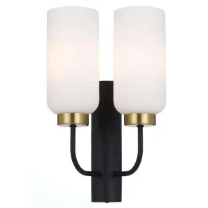 Sebring Metal & Glass Wall Light, Black by Telbix, a Wall Lighting for sale on Style Sourcebook