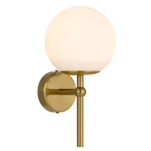Eterna Metal & Glass Wall Light, 1 Light, Antique Gold / Opal by Telbix, a Wall Lighting for sale on Style Sourcebook