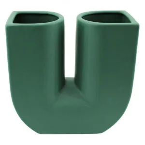 Phyllis Ceramic Double Tubular Bud Vase, Green by NF Living, a Vases & Jars for sale on Style Sourcebook