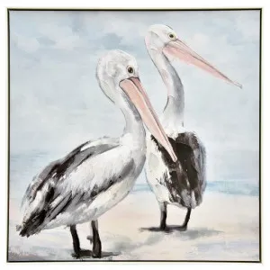 "Pelican Duo" Framed Canvas Wall Art Painting, 83cm by NF Living, a Artwork & Wall Decor for sale on Style Sourcebook