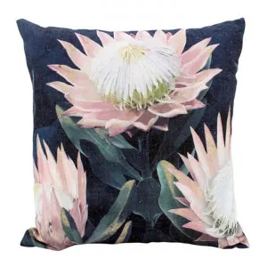 Night Protea Linen Blend Scatter Cushion by NF Living, a Cushions, Decorative Pillows for sale on Style Sourcebook