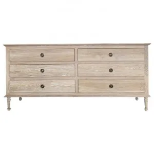 Emmerson Oak Timber 6 Drawer Dresser, Lime Washed Oak by Manoir Chene, a Dressers & Chests of Drawers for sale on Style Sourcebook