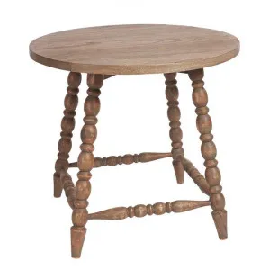 Bobbin Mango Wood Round Side Table by Canvas Sasson, a Side Table for sale on Style Sourcebook