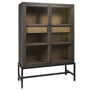 Corso Elm Timber 2 Door Display Cabinet by Canvas Sasson, a Cabinets, Chests for sale on Style Sourcebook
